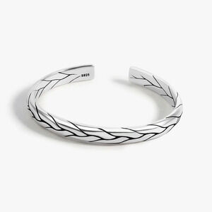 Braided Adjustable Cuff‎ Bracelet | 925 Sterling Silver